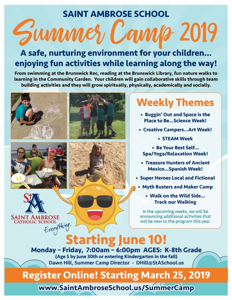 Sa19 Summer Camp Flyer - Saint Ambrose School 